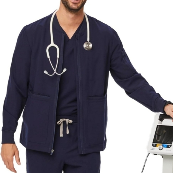 Figs Mens Zapote Scrub Jacket‎ Navy Blue Size Large - Picture 1 of 11